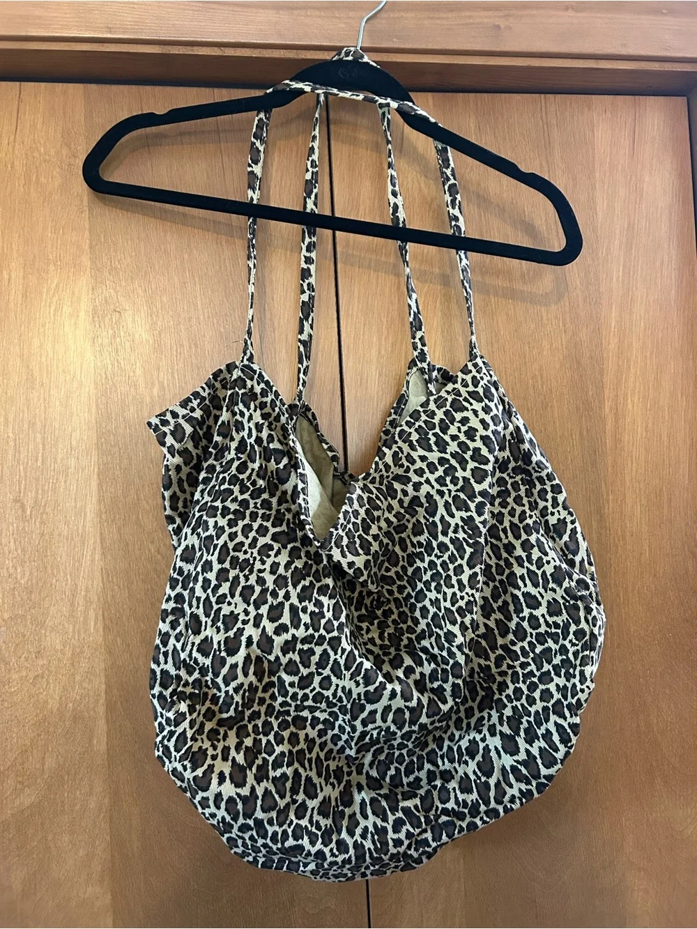 Amazon Leopard Print Tote Bag in Beige and Black